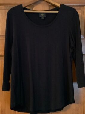 JM Collection 3/4 Sleeve Tunic, PM, Black